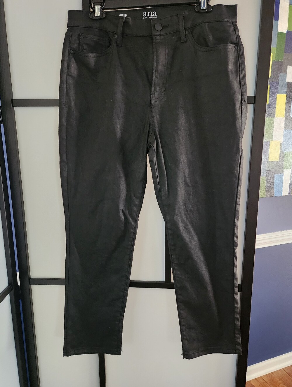 a.n.a Black Coated Straight LegJeans,  SZ 12